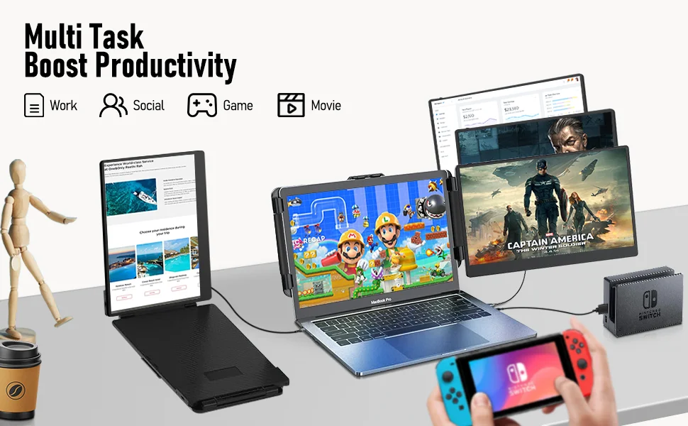 14.1" Dual-Screen Monitor 1 Macsecor 14.1 Inch Dual Screen Monitor Details 5