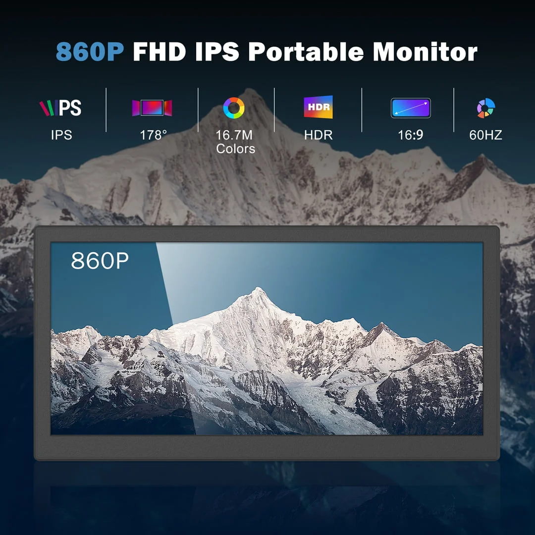 12.1 Inch Portable Monitor 5 Macsecor 12 inch portable monitor L3 860P IPS FHD screen